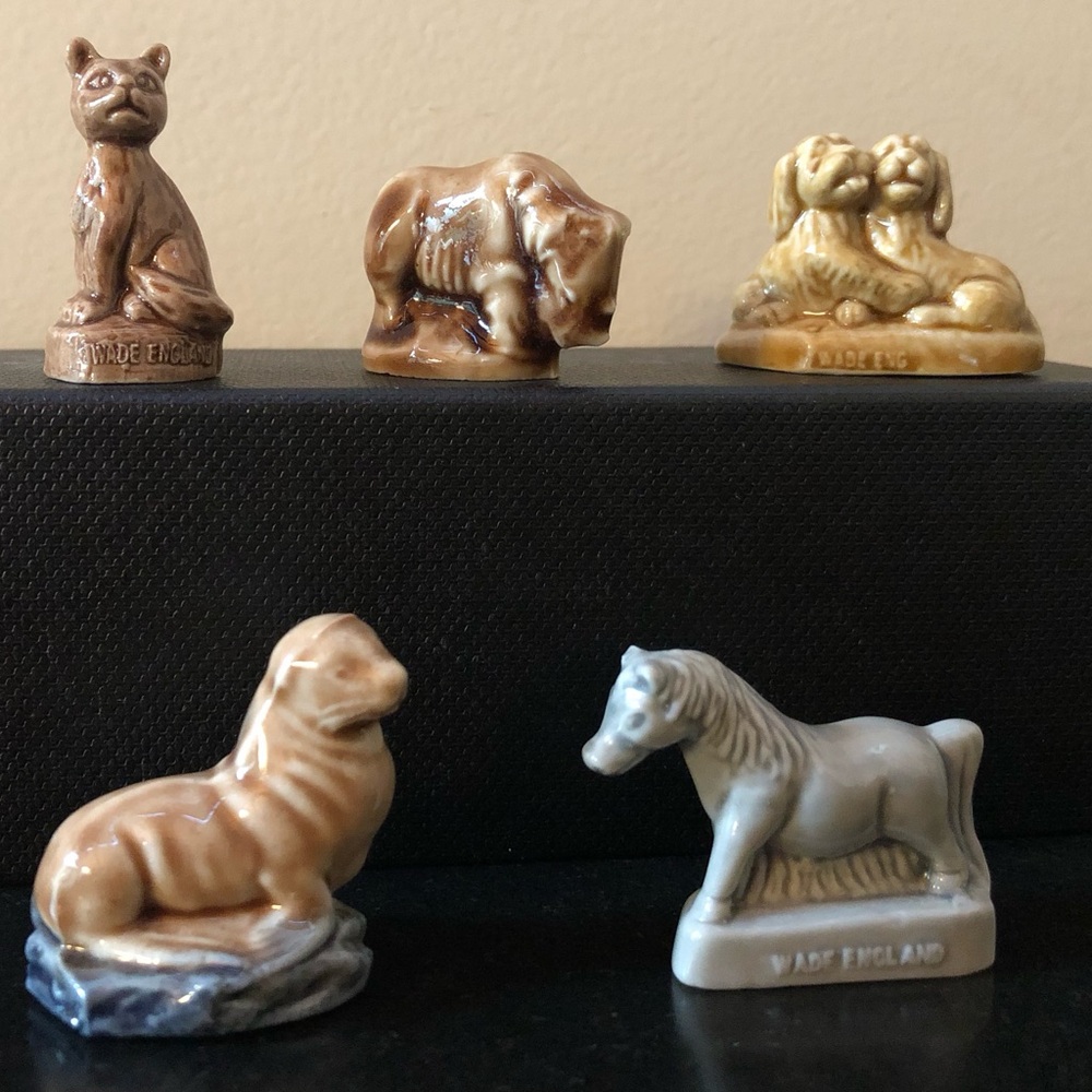 Red Rose Tea Wade Whimsies Porcelain Figurines- 5 Animals (WADE ENGLAND)